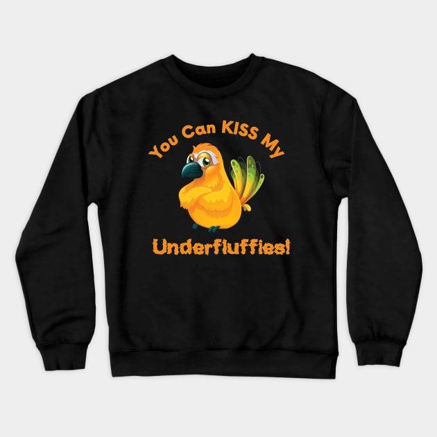 Sun Conure Parrot Kiss Underfluffies Crewneck Sweatshirt by Einstein Parrot